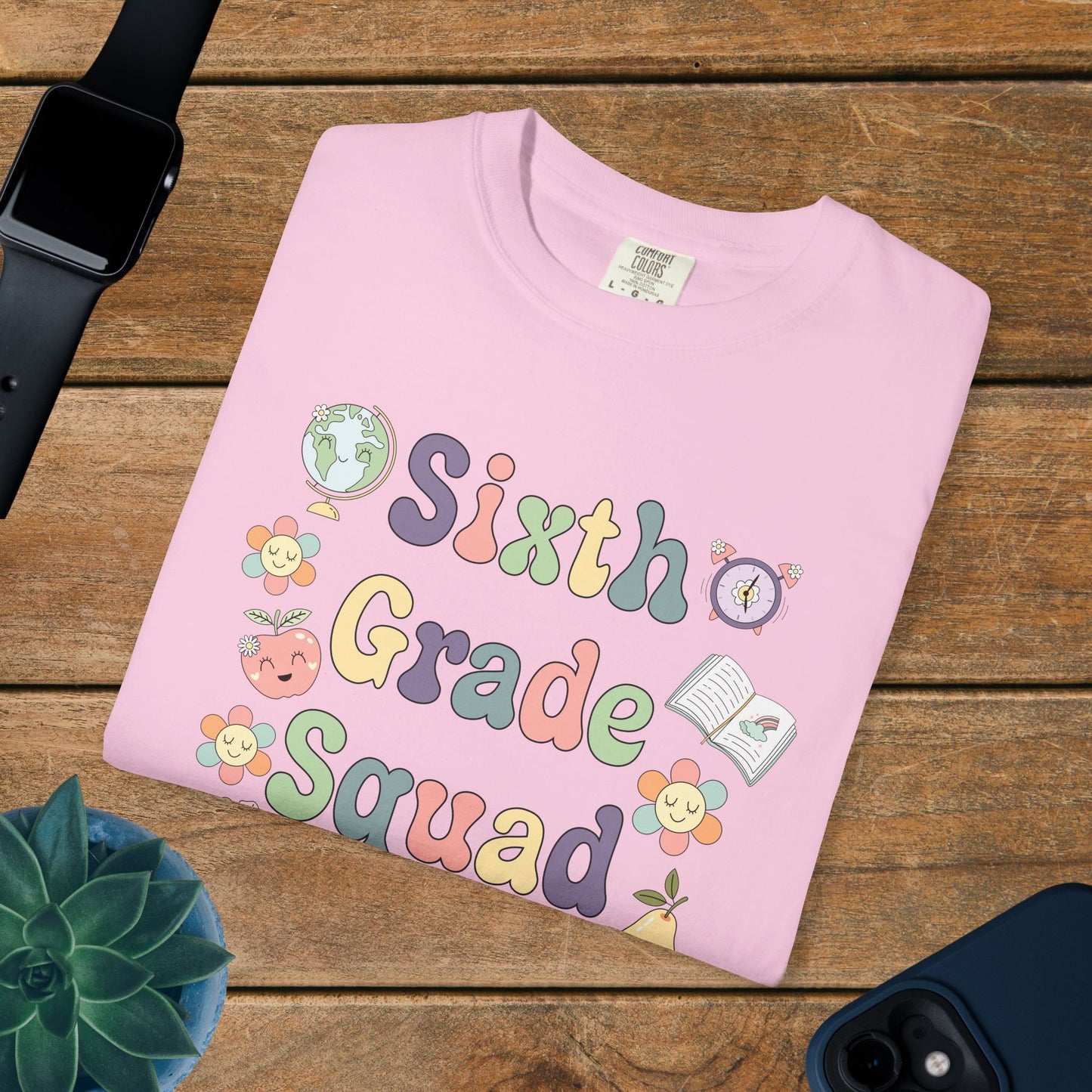 Sixth Grade Squad Retro Fun Teacher T Shirt Comfort Colors Unisex Back to School