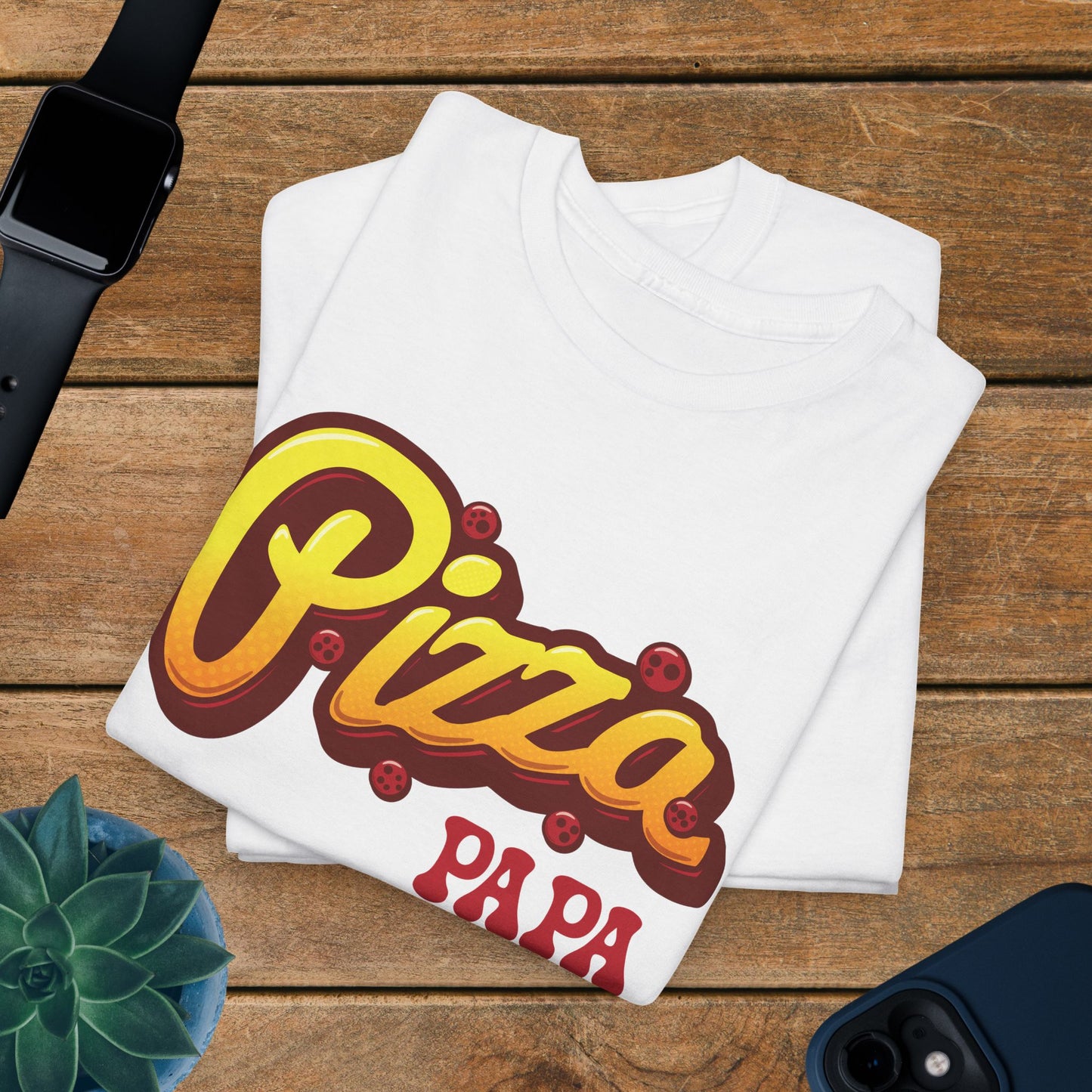 Pizza Papa Graphic Art Pepperoni Pizza Lover Funny Dad or Fathers T Shirt