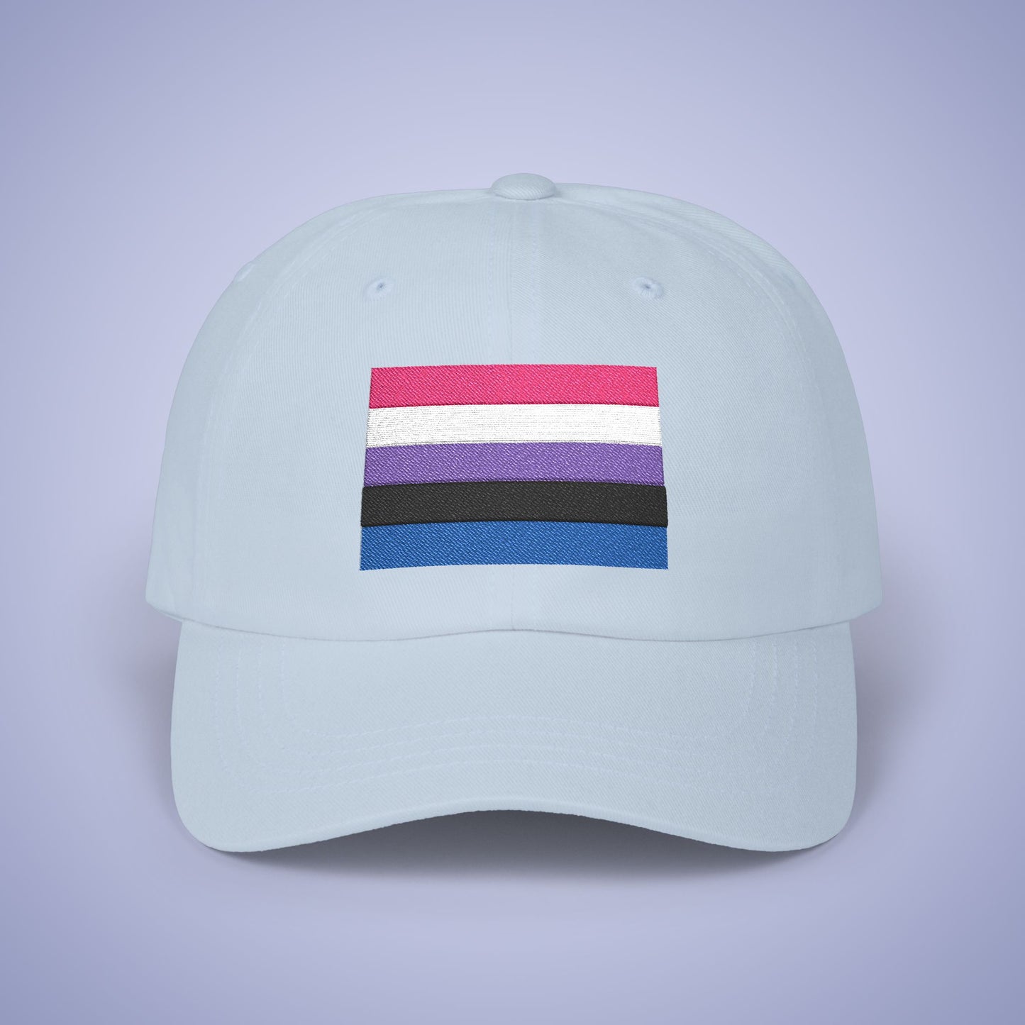Gender Fluid Flag Pride Month Embroidered Classic Dad Cap Unisex Coloured Embroidery