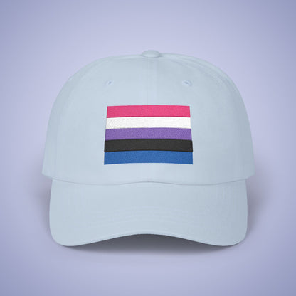 Gender Fluid Flag Pride Month Embroidered Classic Dad Cap Unisex Coloured Embroidery