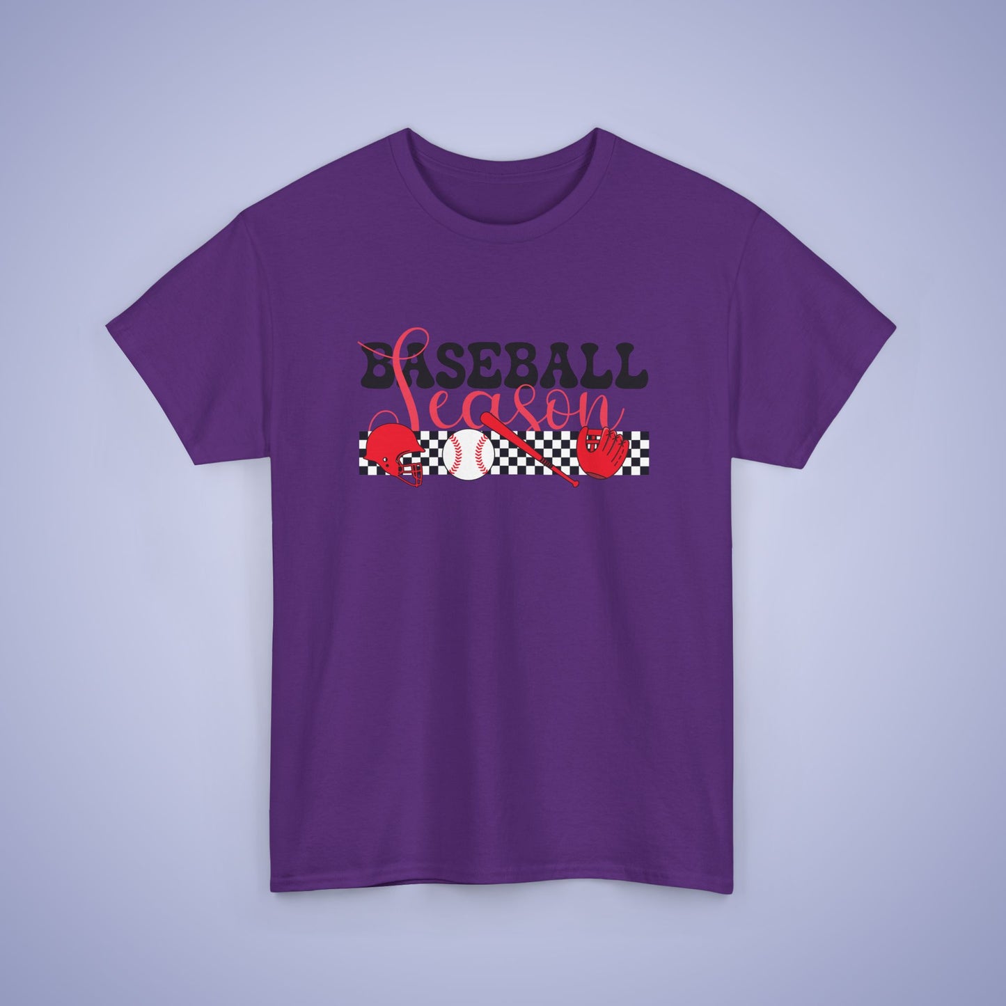 Baseball Season Graphic Checkered Unisex T Shirt