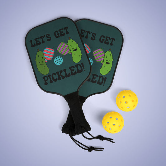 Lets Get Pickled Pickleball Paddle Set Funny Gift