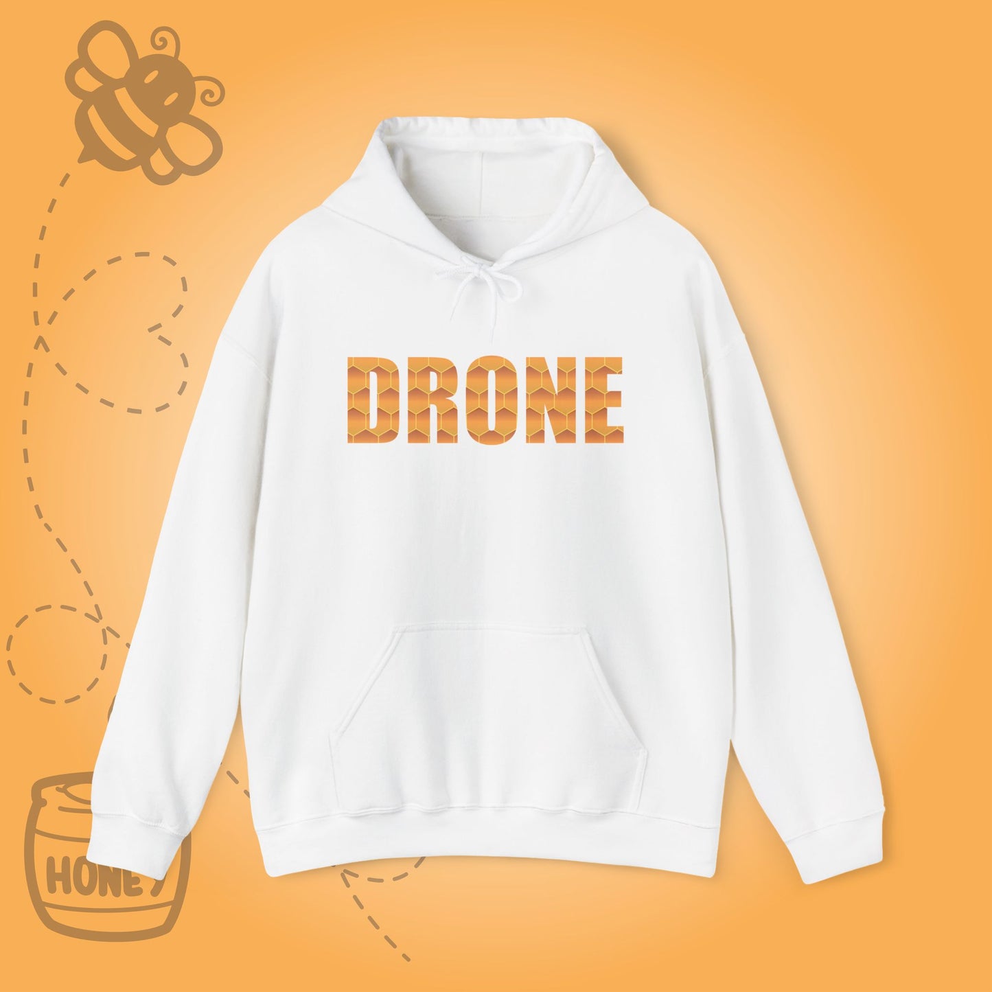 Drone Sweet As Honey  Honeycomb Word Art Design Hoodie Sweatshirt