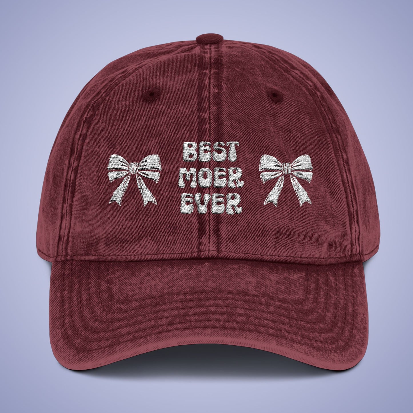 Vintage Best Moer Ever Cap Mothers Day White Embroidered Hat