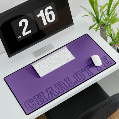 University Style Personalized Name Desk Mat Light Purple
