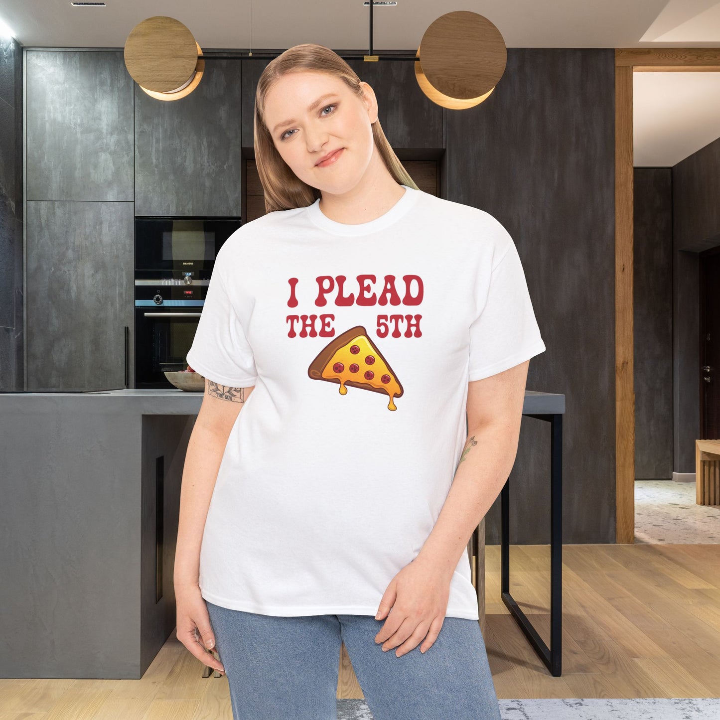 I Plead the Fifth Slice Pizza Lover Graphic Art Lawyer Funny Unisex T Shirt