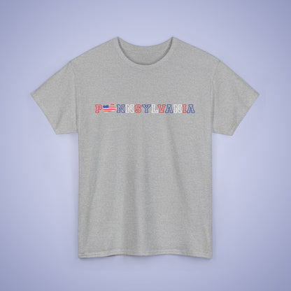 Pennsylvania Map Text Art Proud American Unisex T Shirt