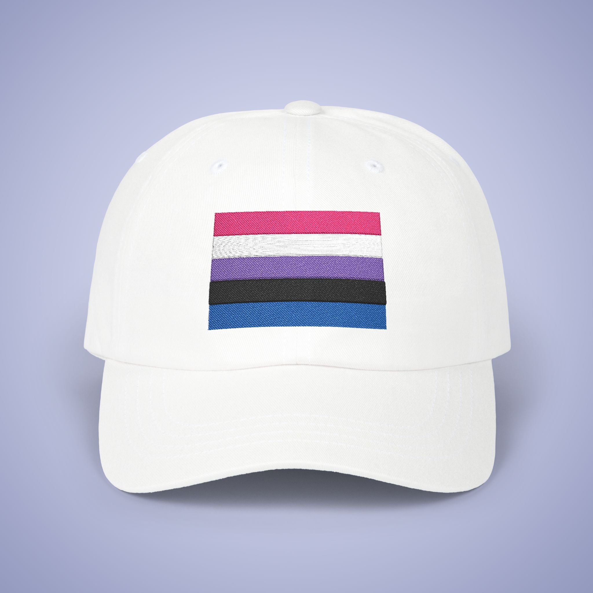 Gender Fluid Flag Pride Month Embroidered Classic Dad Cap Unisex Coloured Embroidery