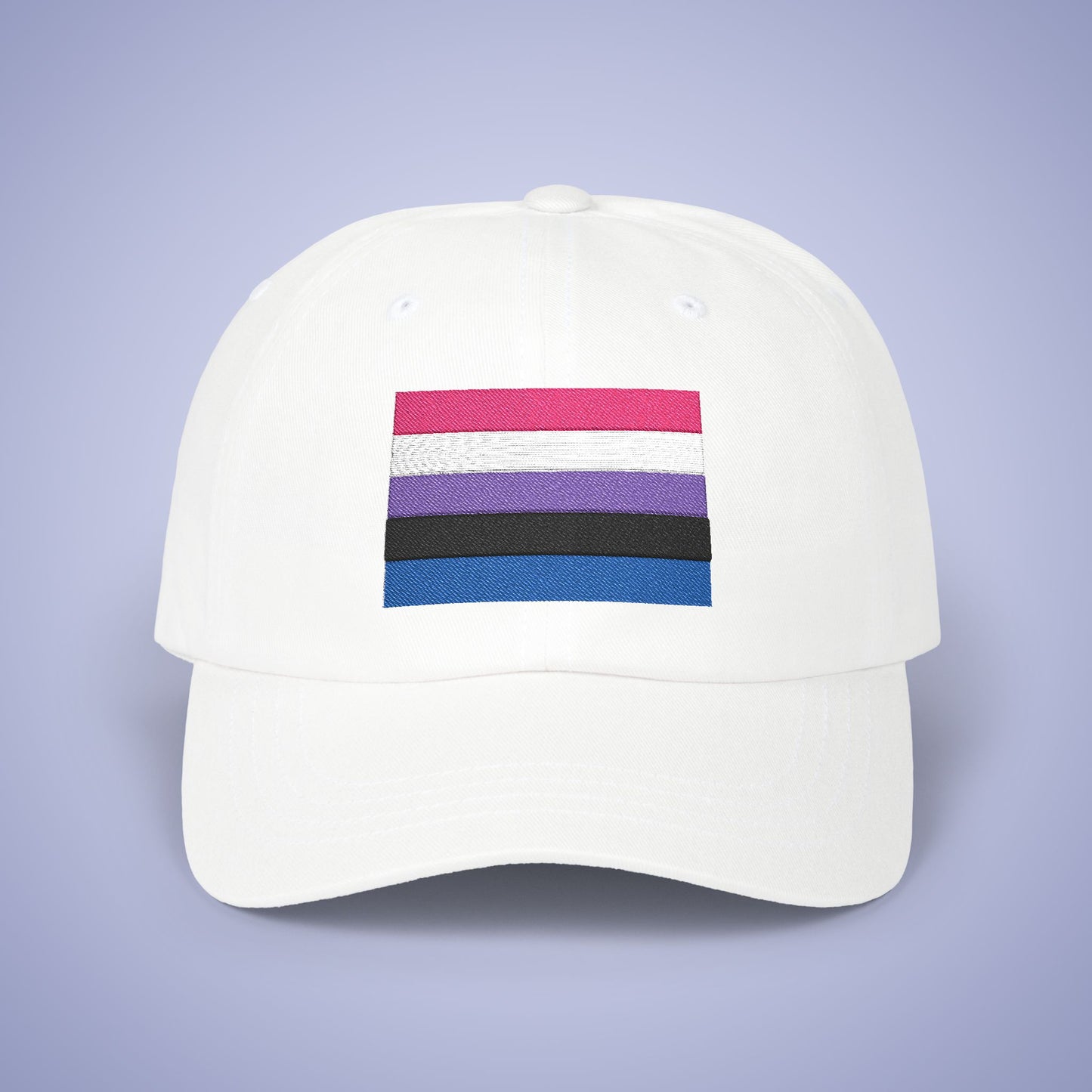 Gender Fluid Flag Pride Month Embroidered Classic Dad Cap Unisex Coloured Embroidery