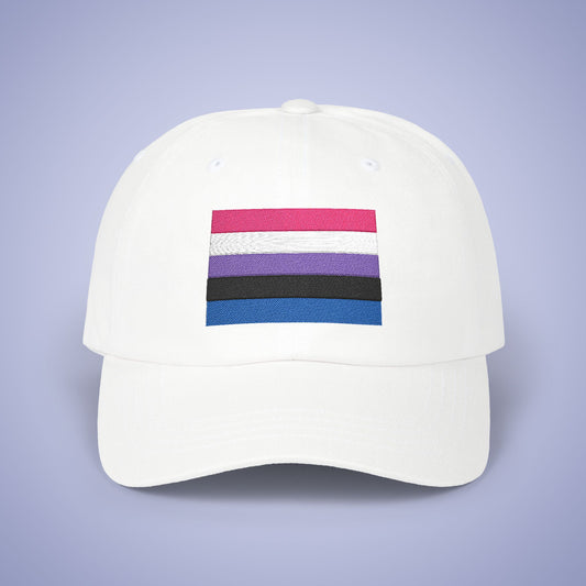 Gender Fluid Flag Pride Month Embroidered Classic Dad Cap Unisex Coloured Embroidery