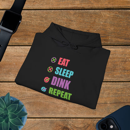 Eat Sleep Dink Repeat Pickleball Hoodie | Funny Pickleball Lover Gift Vibrant Version