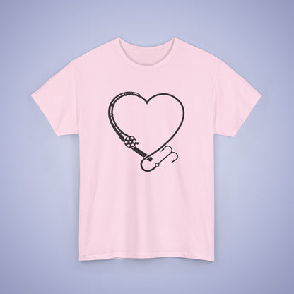 Fishing Loving Heart Unisex T Shirt