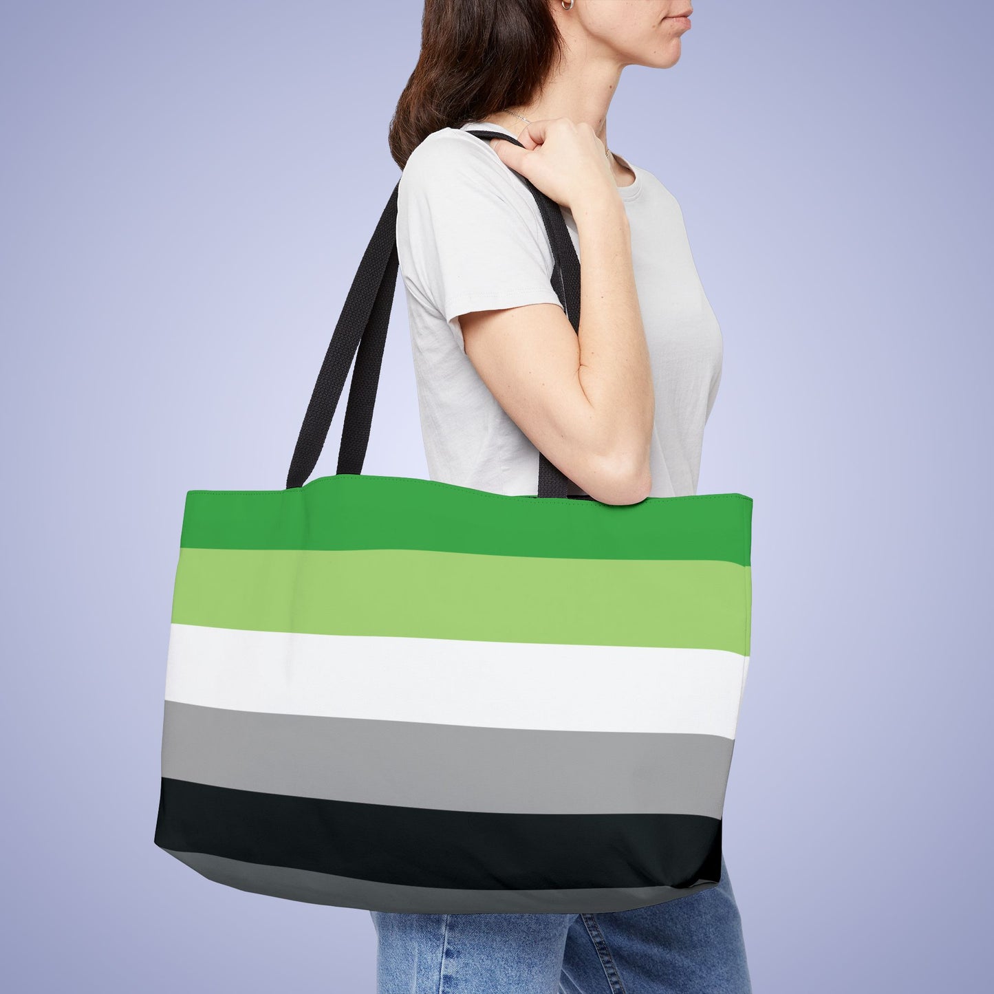 Aromantic Pride Month Weekender Large Beach Bag Tote