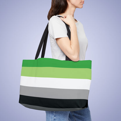 Aromantic Pride Month Weekender Large Beach Bag Tote