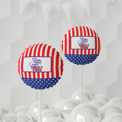 Stars and Stripes Personalized Patriotic July 4th Home Decor Party Round Balloon USA Flag