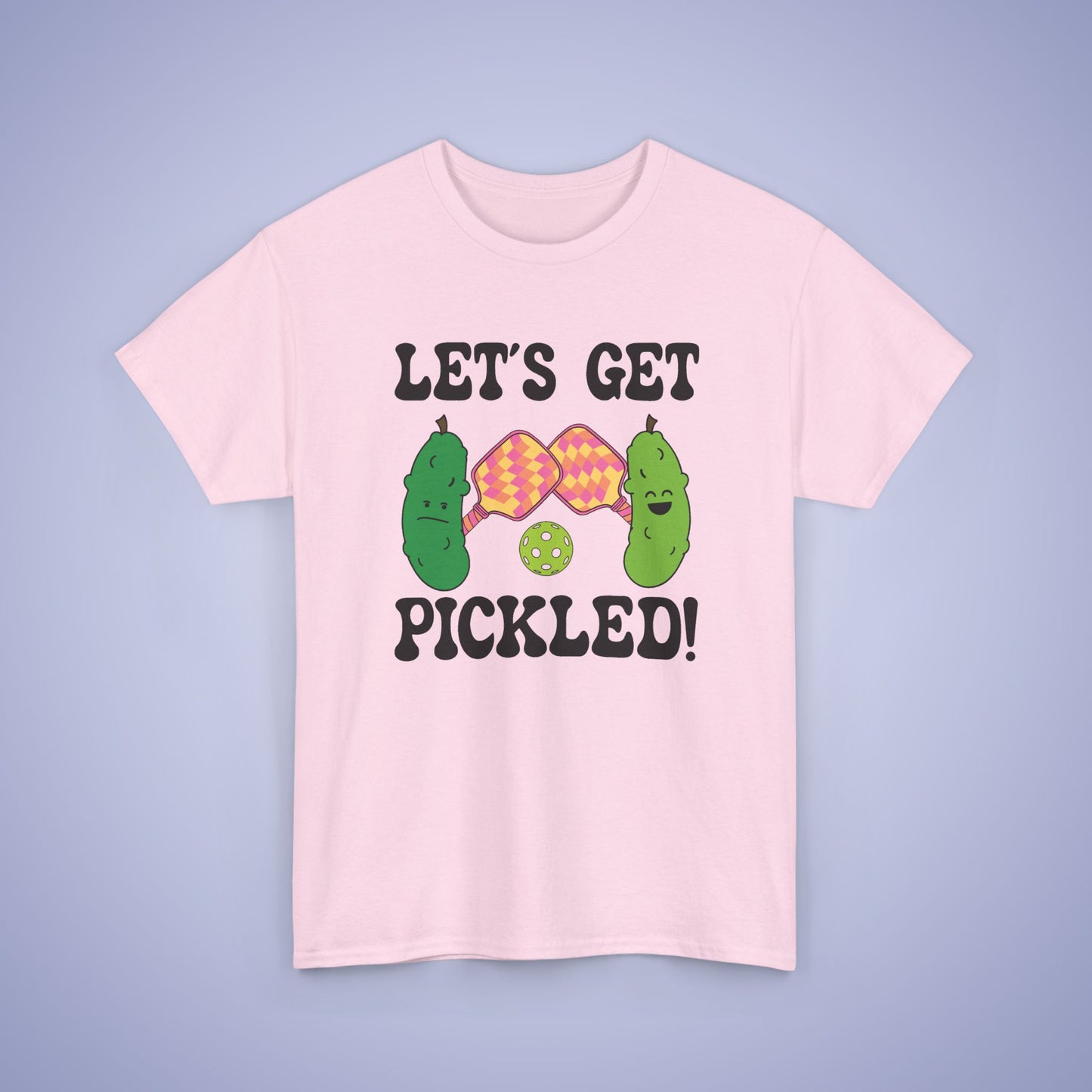 Lets Get Pickled Funny Alcohol Drinking Pickleball T Shirt Black Graphic Design