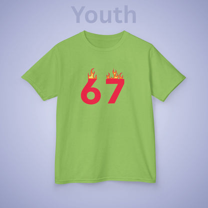On Fire 67 Tee Fun Trending Kids Cotton T Shirt Six Seven Youth