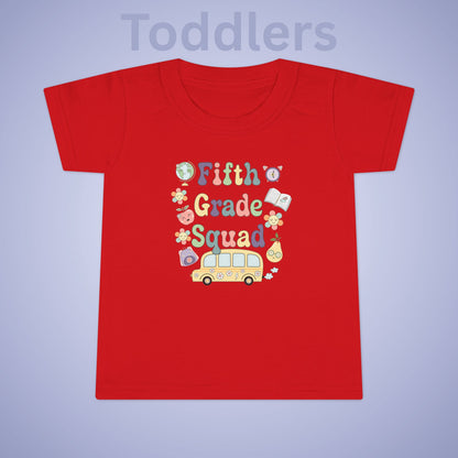 Fifth Grade Squad Retro Fun Kids Cotton T Shirt Back To School Toddler