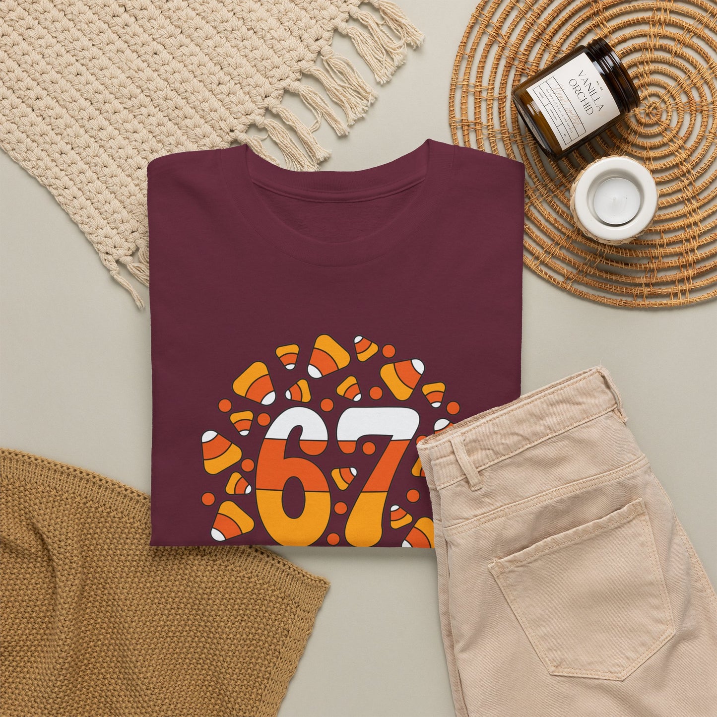 67 Candy Corn White Halloween Candy Unisex T Shirt