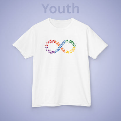 Infinity Hearts Graphic Neurodiversity Autism Awareness Cotton Youth T Shirt