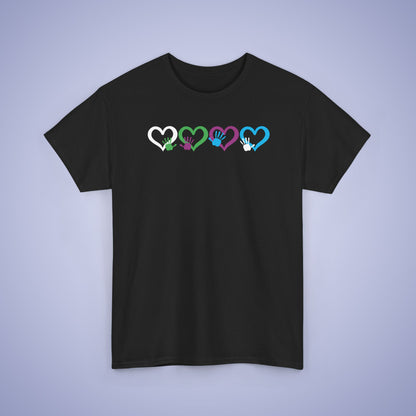 Hearts and Hands Orange Graphic Unity Day Teachers T Shirt Unisex