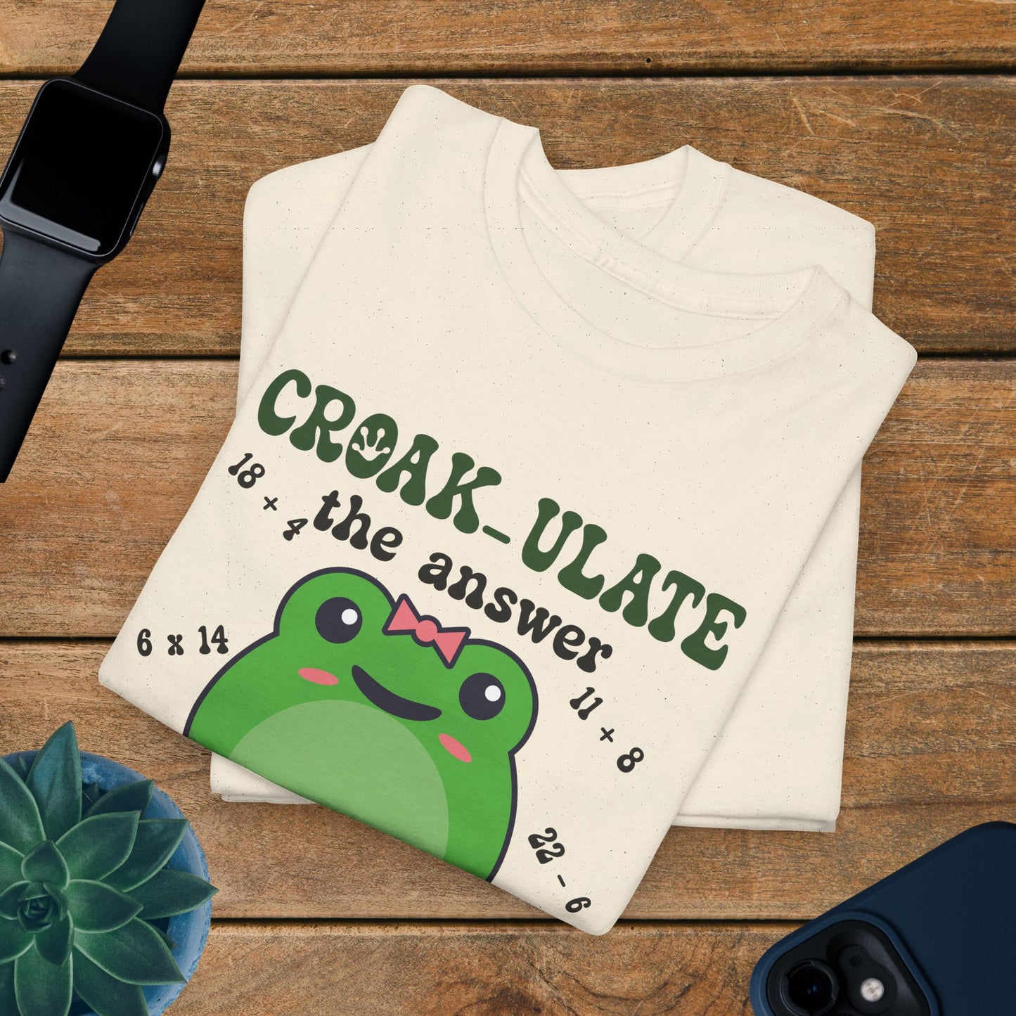 Croak-Ulate the Answer Graphic Tee Frog Lover Funny Maths Unisex T Shirt