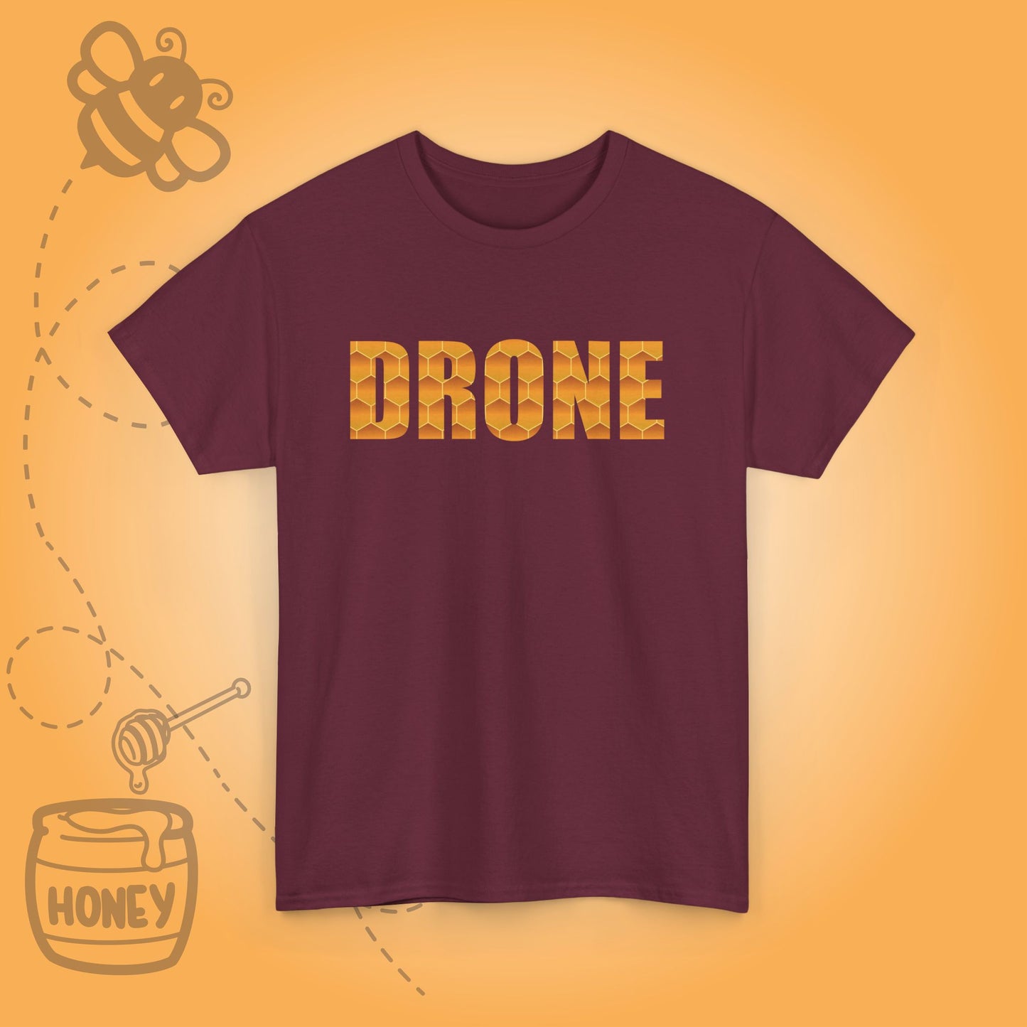 Drone Sweet As Honey  Honeycomb Word Art Design Unisex Tshirt