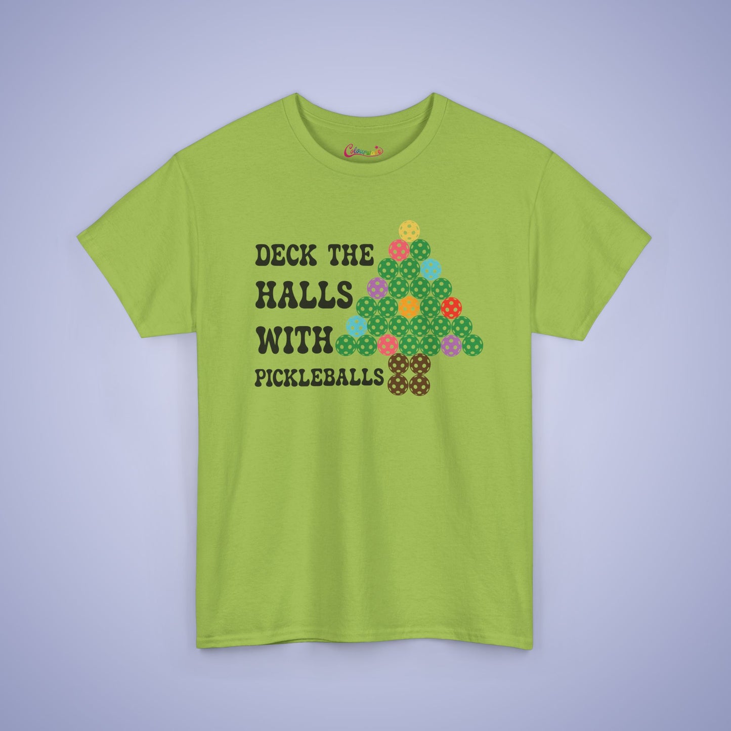 Deck the Halls with Pickleballs Christmas Tee Graphic Design T Shirt