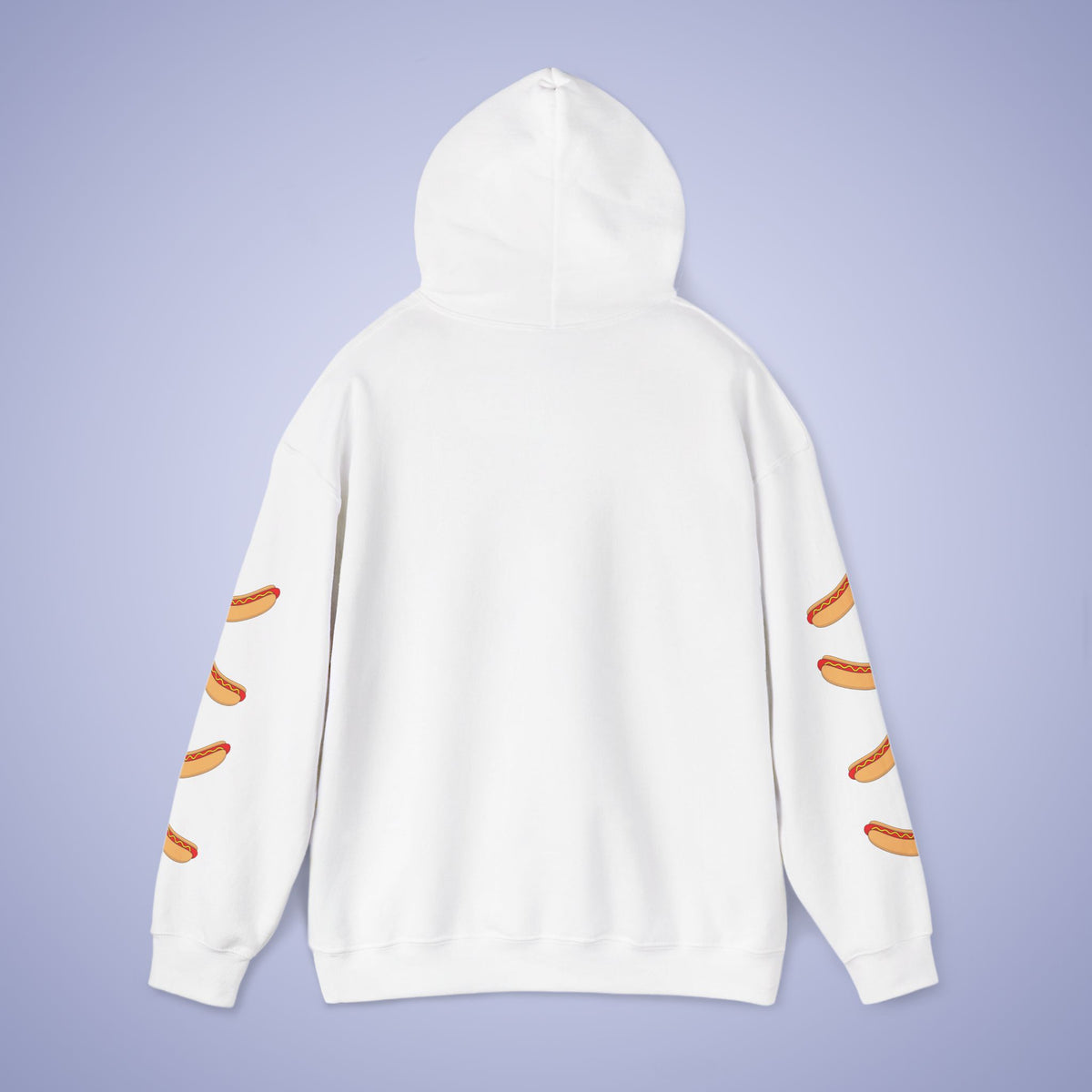 Im Just Here for the Hot Dogs Sleeve Print Hoodie | Hot Dog Lover Gift Black