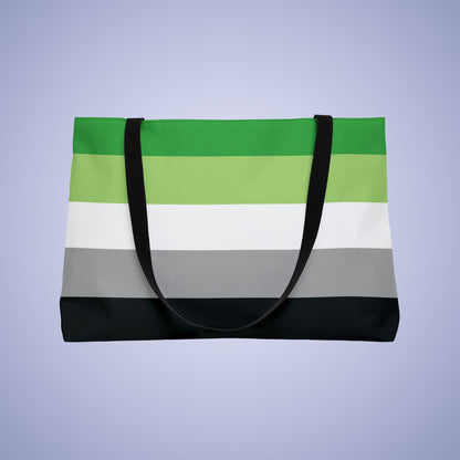 Aromantic Pride Month Weekender Large Beach Bag Tote