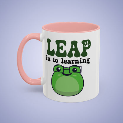 Leap into Learning Teacher Frog Lover Gift Coffee Mug Ceramic
