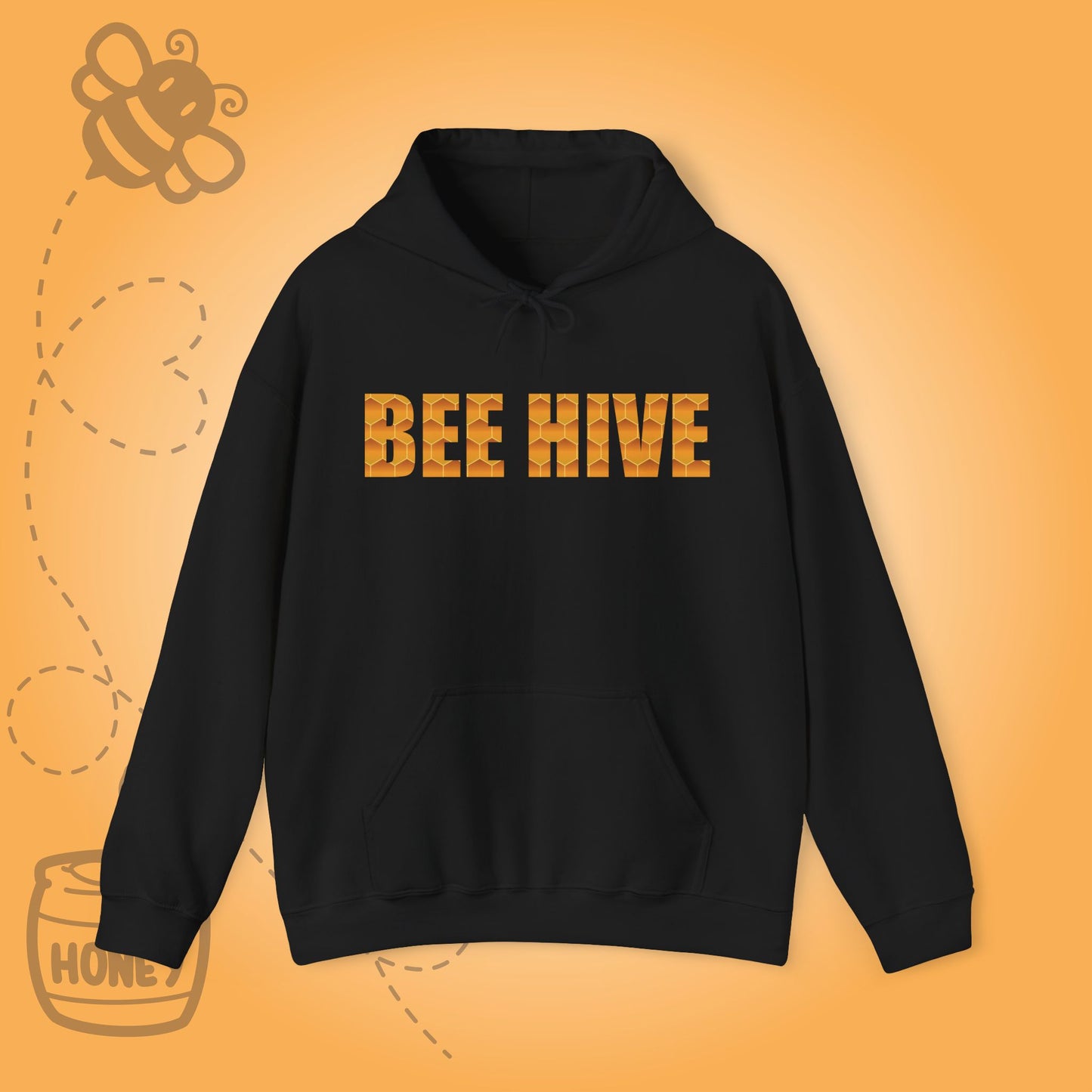 Bee Hive Sweet As Honey Honeycomb Word Art Design Hoodie Sweatshirt