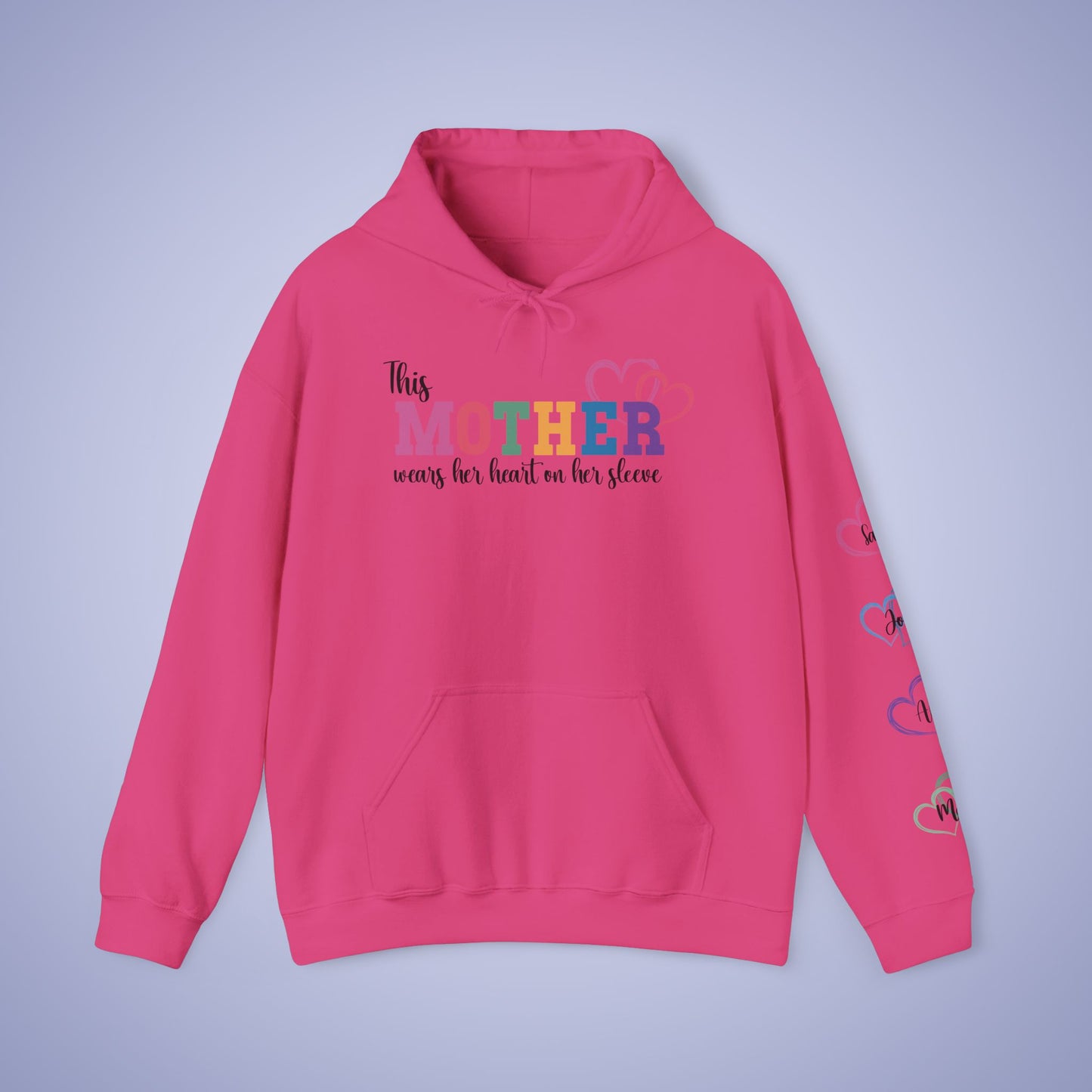 This Mother Wears her Heart on her Sleeve Unisex Hoodie Personalized