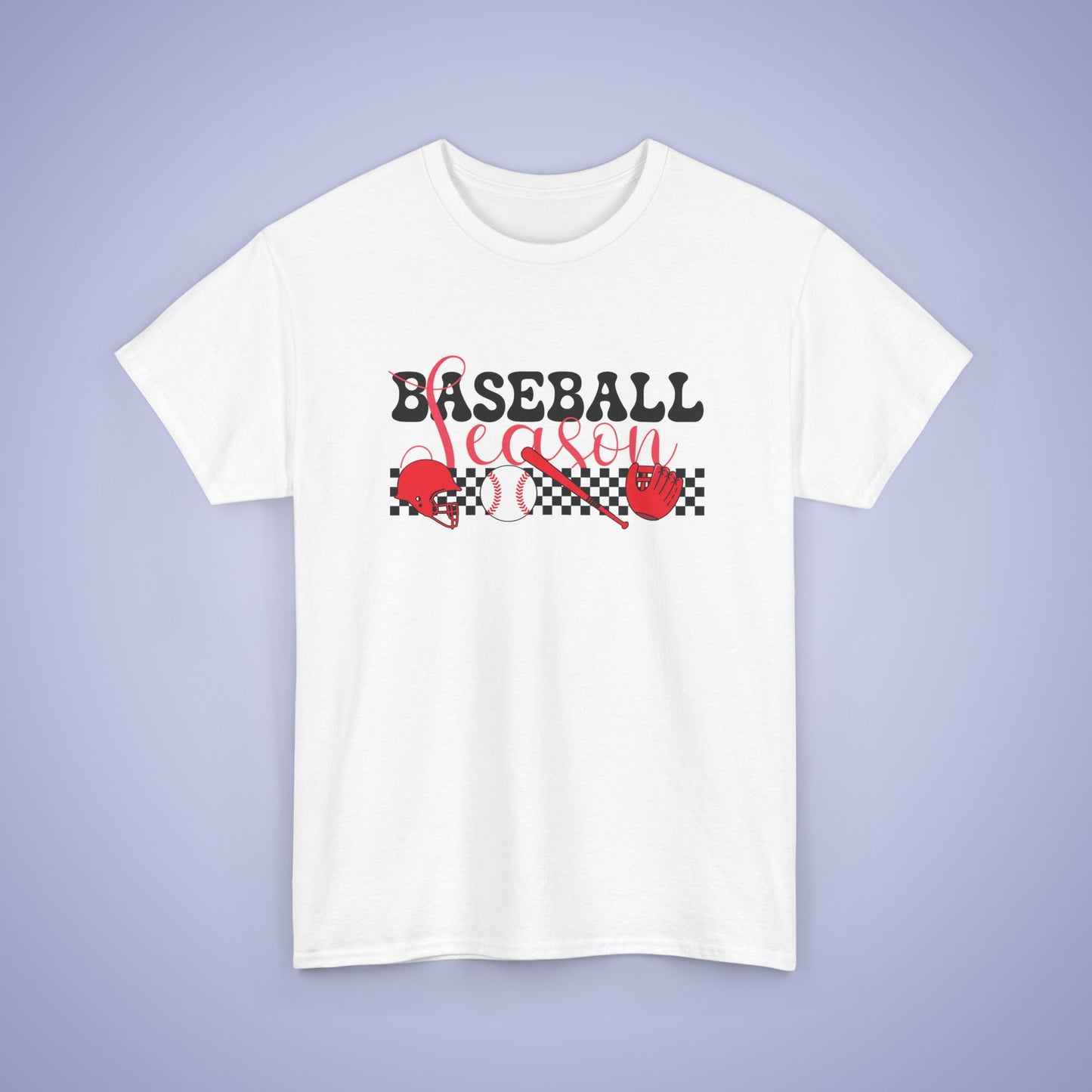 Baseball Season Graphic Checkered Unisex T Shirt