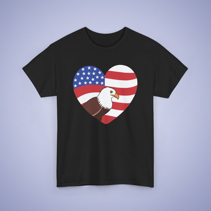 American Eagle Heart 250 Years of Freedom USA Celebration Unisex T Shirt