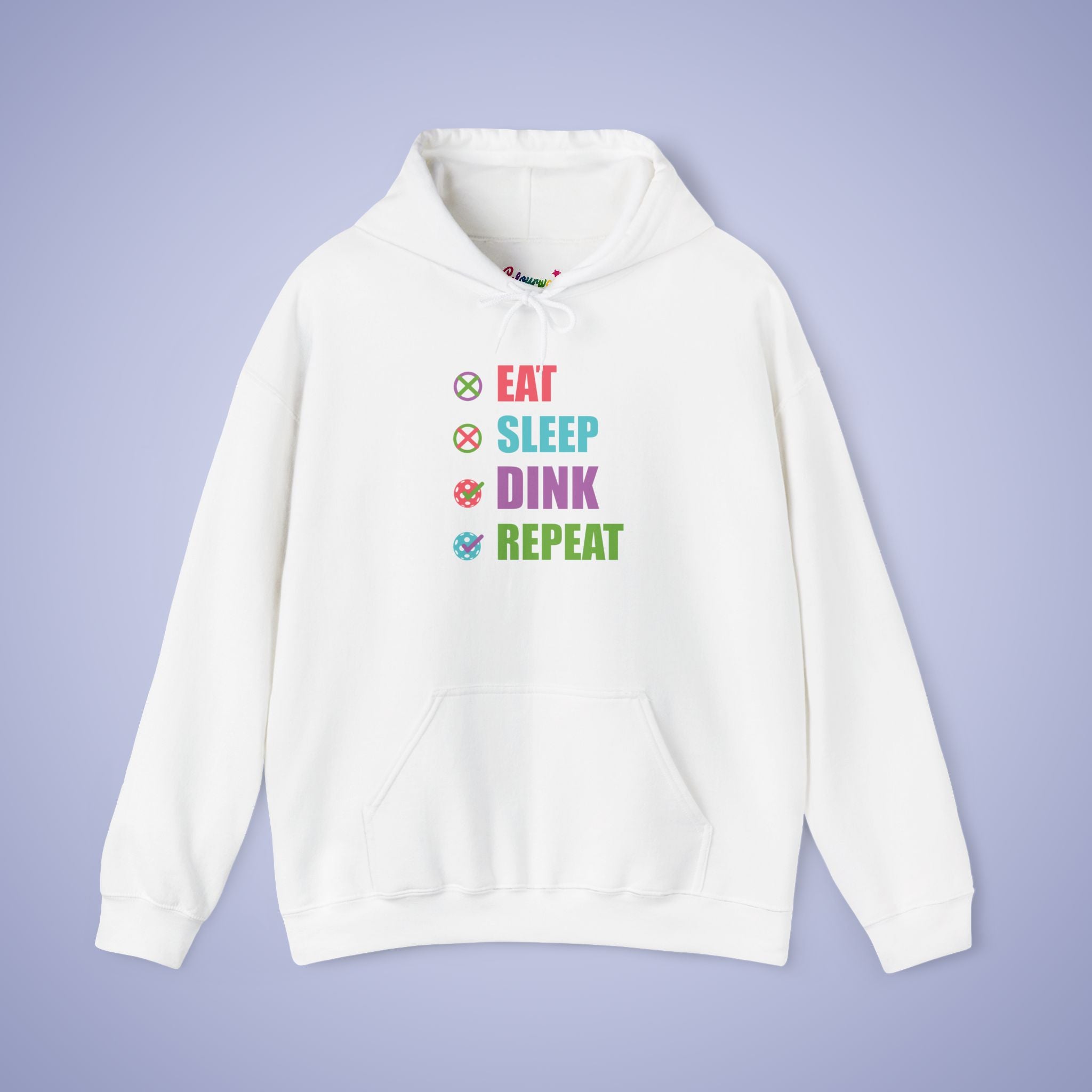 Eat Sleep Dink Repeat Pickleball Hoodie | Funny Pickleball Lover Gift Vibrant Version