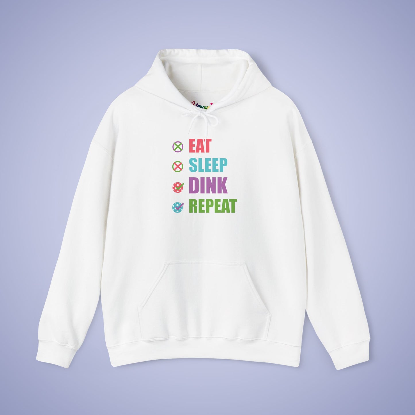 Eat Sleep Dink Repeat Pickleball Hoodie | Funny Pickleball Lover Gift Vibrant Version