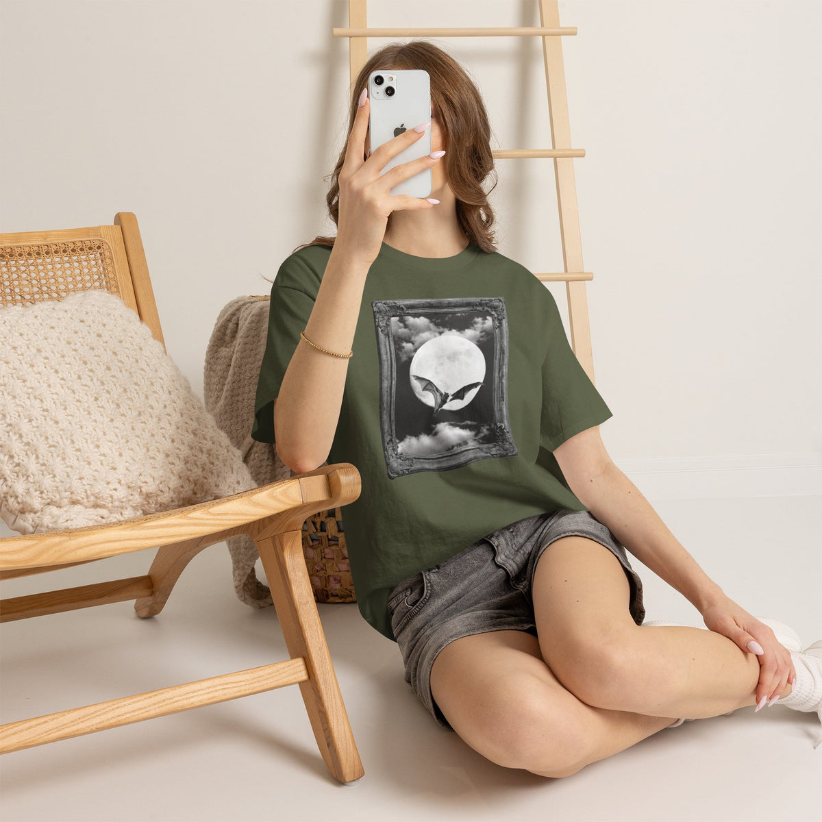 Bat Moon Spooky Halloween T-Shirt | Photographic Design