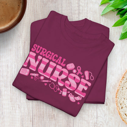 Surgical Nurse Doodle Art Breast Cancer Support Doctor Nurse Unisex T Shirt