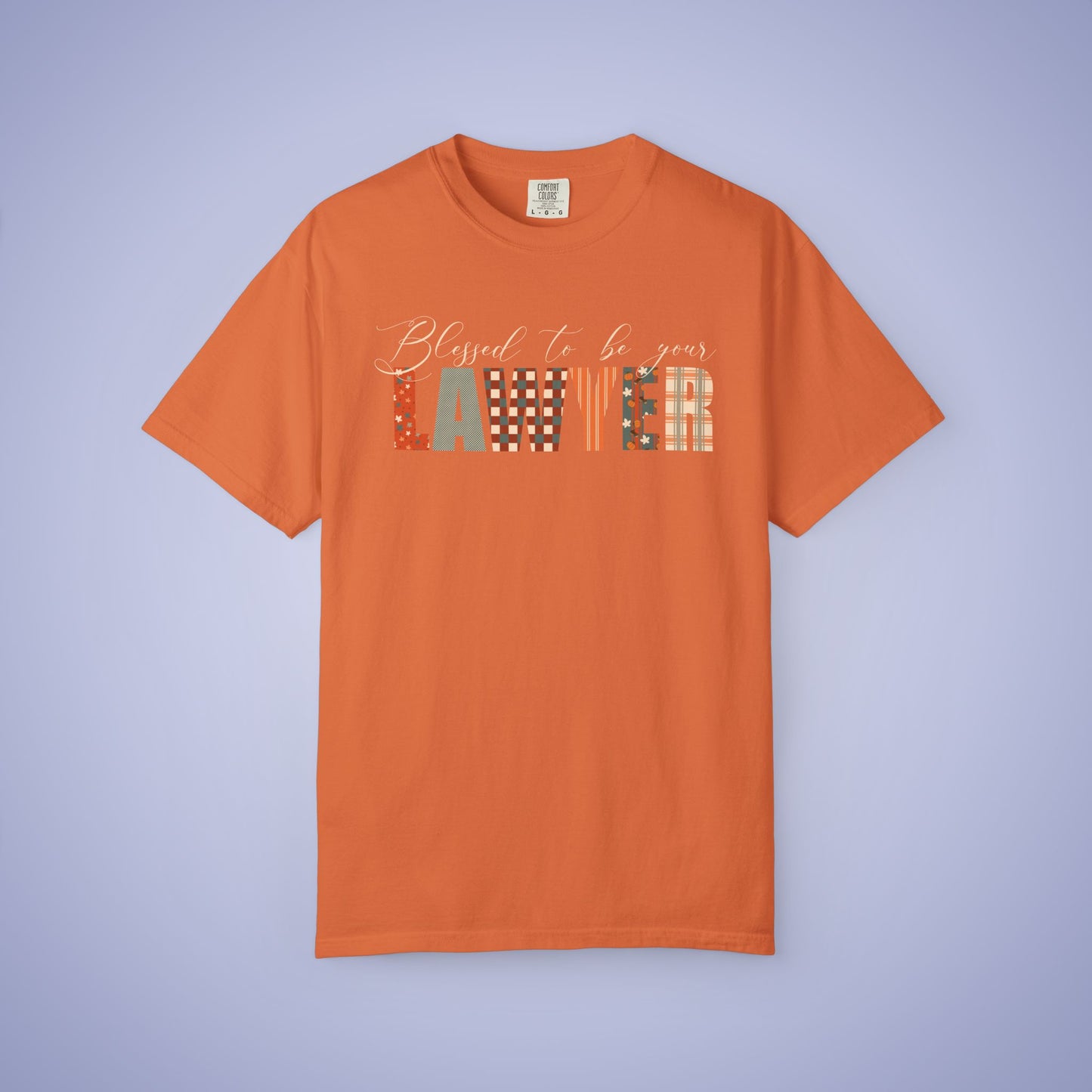 Blessed to be Your Lawyer Black Thanksgiving Patterned Word Art Comfort T Shirt Unisex