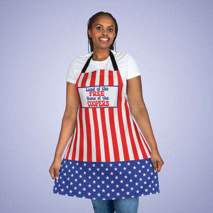 Land of the Free Personalized Patriotic July 4th Home Decor Kitchen Apron USA Flag