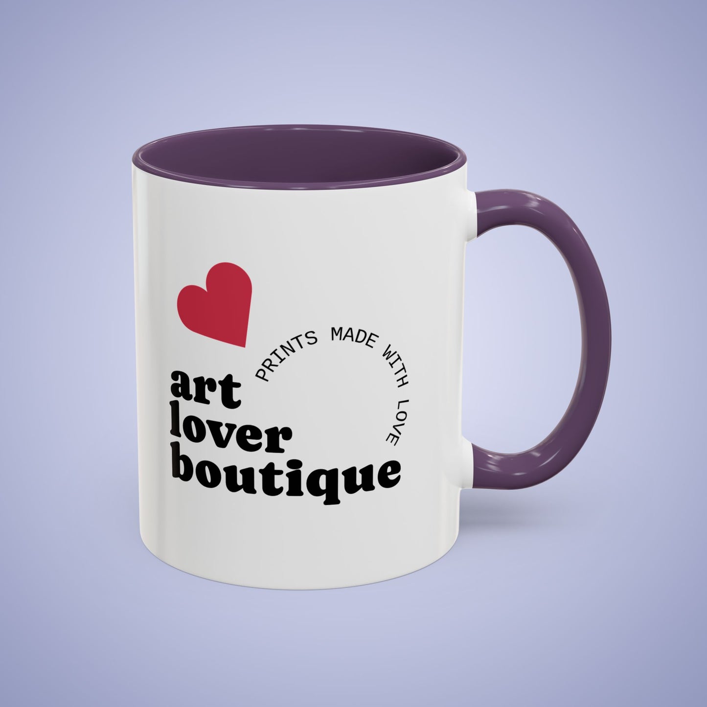 Personalized Coffee Mug - 11oz or 15oz Purple Ceramic Accent