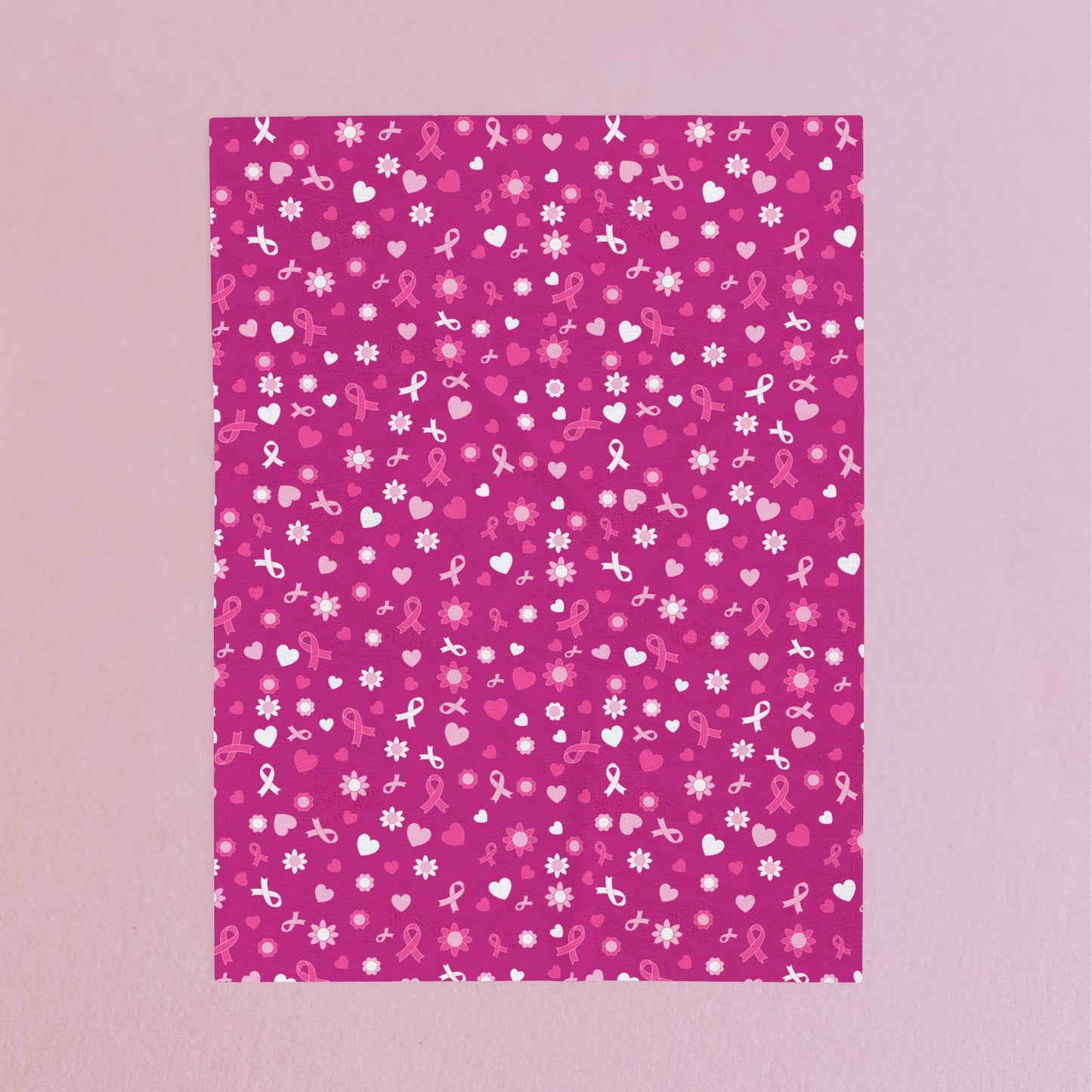Breast Cancer Awareness Pink Velveteen Plush Blanket 3 Sizes Chemotherapy Gift