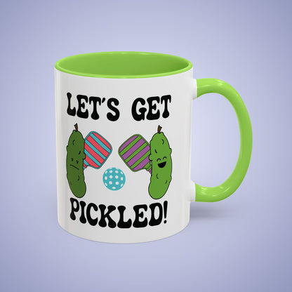 Lets Get Pickled Pickleball Fun Colorful Pickle Lover Gift Coffee Mug