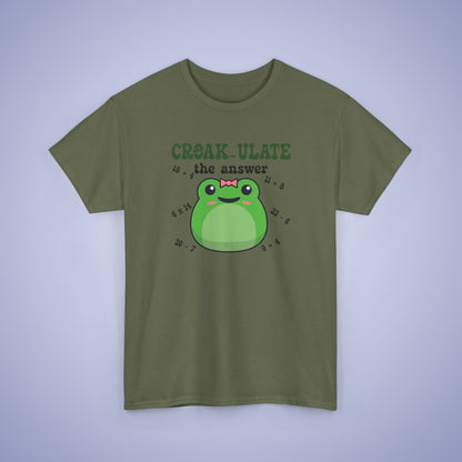 Croak-Ulate the Answer Graphic Tee Frog Lover Funny Maths Unisex T Shirt