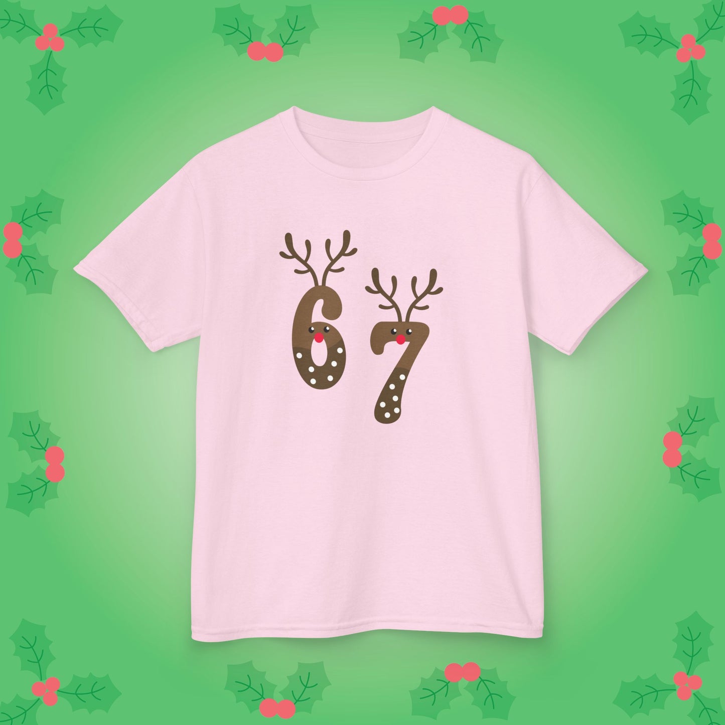 Reindeer Christmas 67 Tee Fun Trending Kids Cotton T Shirt Six Seven Youth