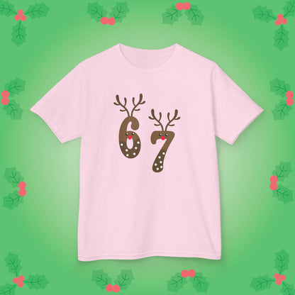 Reindeer Christmas 67 Tee Fun Trending Kids Cotton T Shirt Six Seven Youth