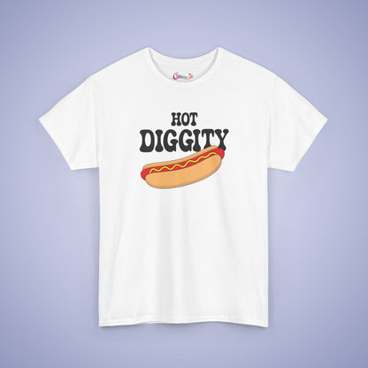 Hot Diggity Dog Funny Hot Dog T-Shirt | Hot Dog Lover Gift Black