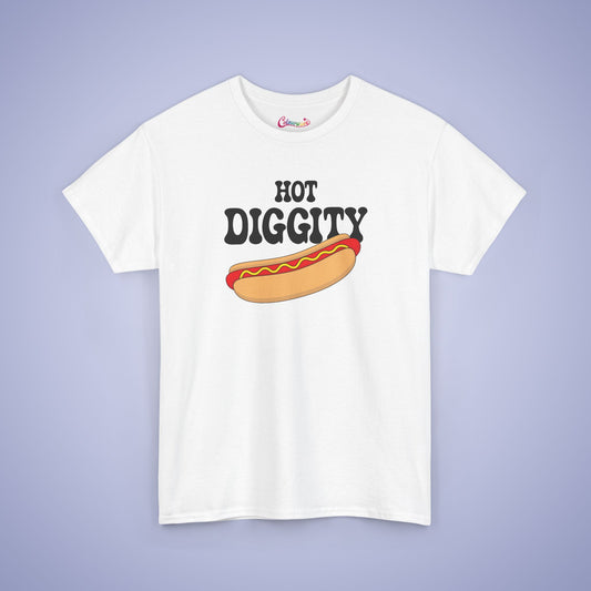 Hot Diggity Dog Funny Hot Dog T-Shirt | Hot Dog Lover Gift Black