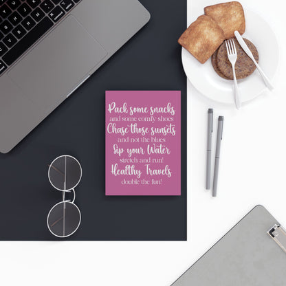 Travel Journal Personalized Name Light Pink Graduation Gift Hard Backed Notebook